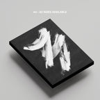 Monochrome Black & White Brushstroke Harmony - Framed Canvas Wall Art Print | House Prints