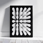 Modern Radiant Monochrome Circle Symmetry - Framed Canvas Wall Art Print | House Prints