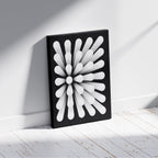 Modern Radiant Monochrome Circle Symmetry - Framed Canvas Wall Art Print | House Prints