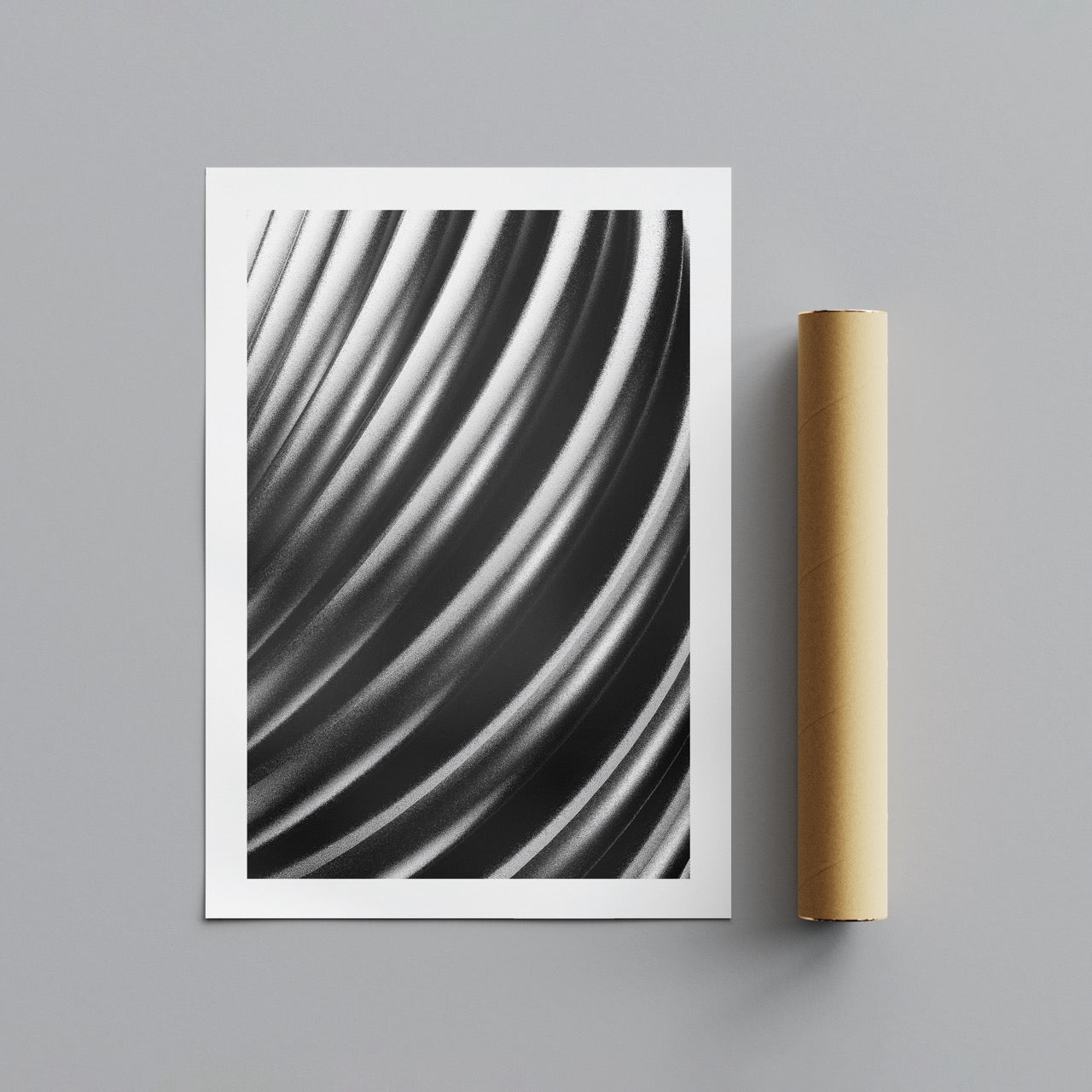 Monochrome Flow in Motion - Rolled Poster Wall Art Print | House Prints