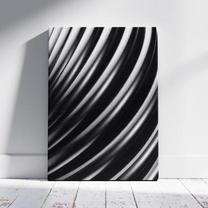 Monochrome Flow in Motion - Framed Canvas Wall Art Print - House Prints