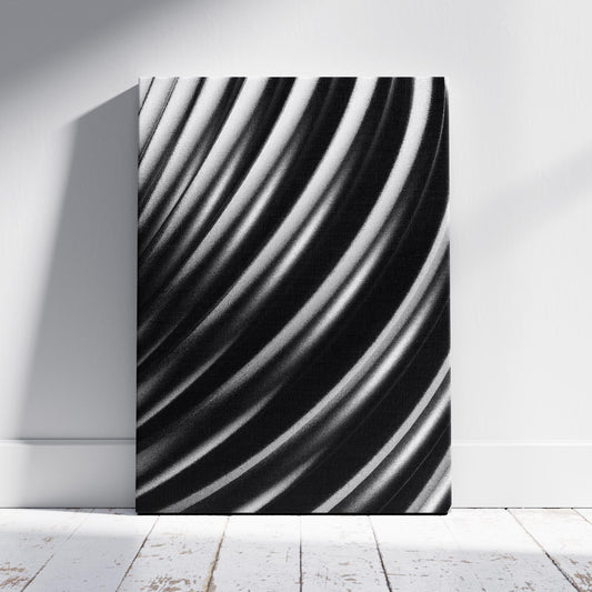Monochrome Flow in Motion - Framed Canvas Wall Art Print - House Prints