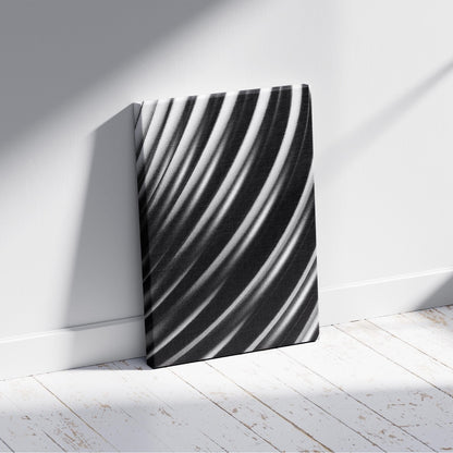 Monochrome Flow in Motion - Framed Canvas Wall Art Print - House Prints