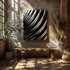 Monochrome Flow in Motion - Framed Canvas Wall Art Print | House Prints