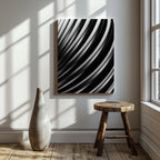 Monochrome Flow in Motion - Framed Canvas Wall Art Print | House Prints