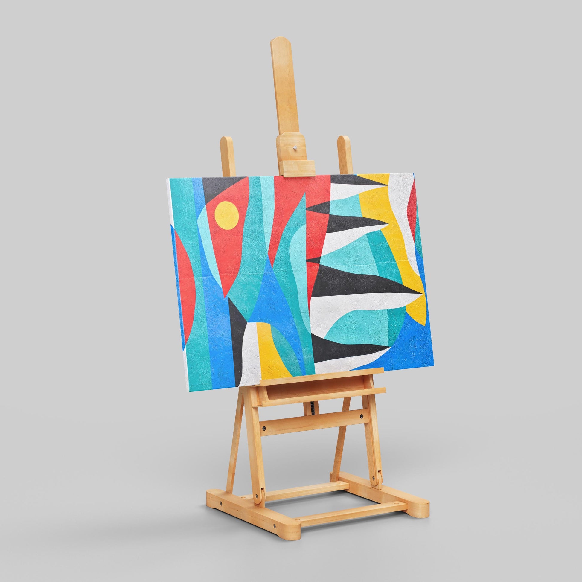 Abstract Graffiti Tides in Motion - Framed Canvas Wall Art Print - House Prints