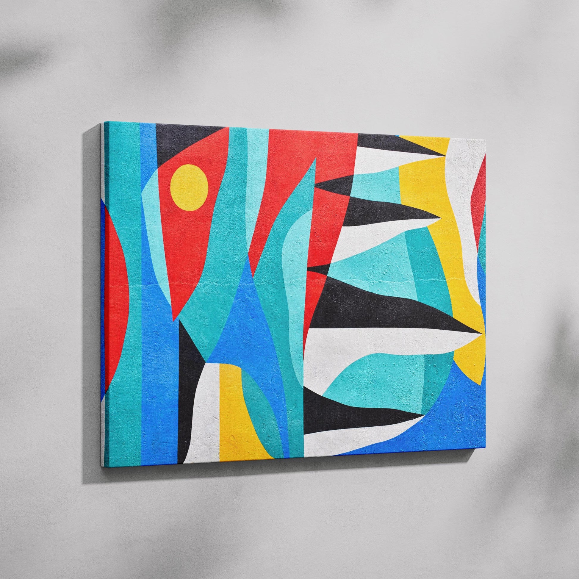 Abstract Graffiti Tides in Motion - Framed Canvas Wall Art Print - House Prints