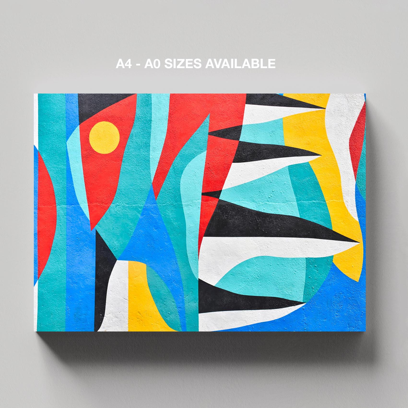 Abstract Graffiti Tides in Motion - Framed Canvas Wall Art Print - House Prints
