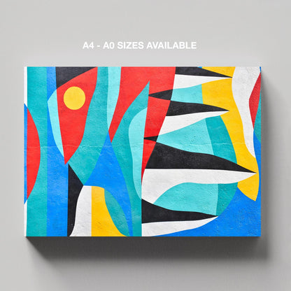 Abstract Graffiti Tides in Motion - Framed Canvas Wall Art Print - House Prints