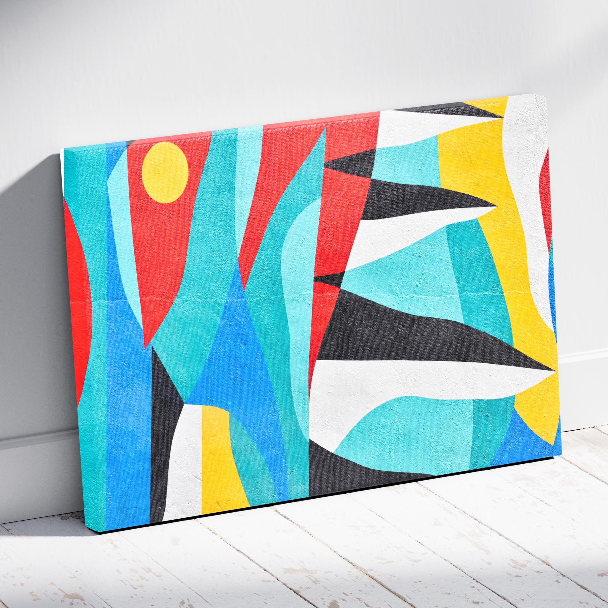 Abstract Graffiti Tides in Motion - Framed Canvas Wall Art Print - House Prints