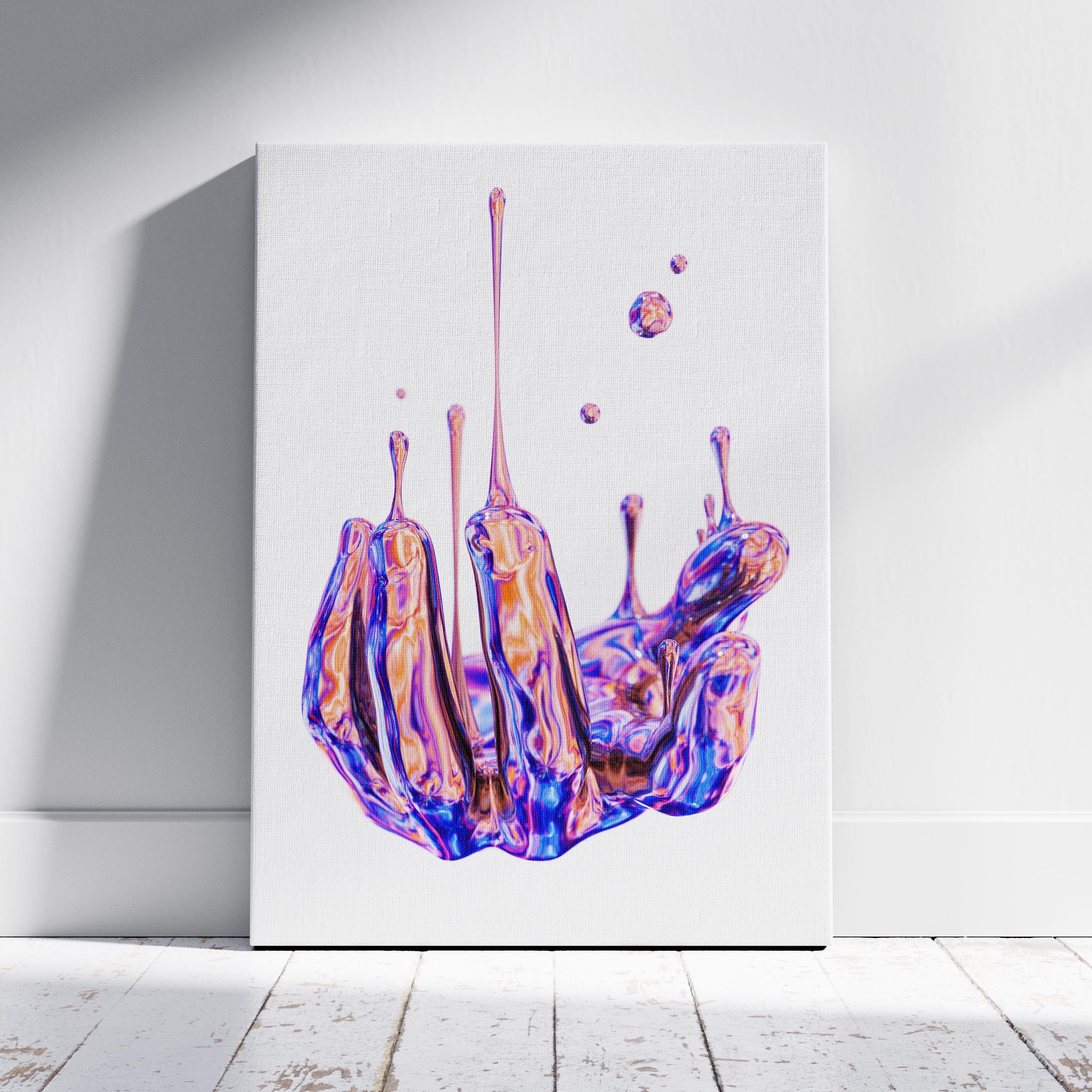 Vibrant Liquid Melting Hand - Framed Canvas Wall Art Print | House Prints