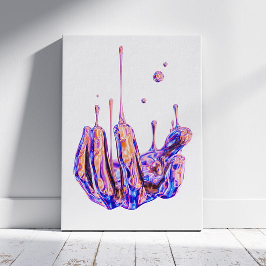 Vibrant Liquid Melting Hand - Framed Canvas Wall Art Print - House Prints