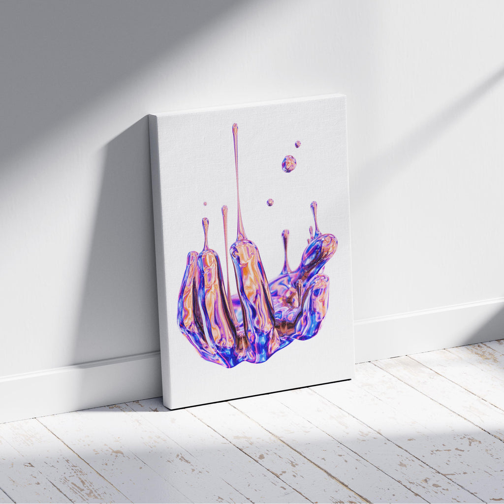 Vibrant Liquid Melting Hand - Framed Canvas Wall Art Print | House Prints