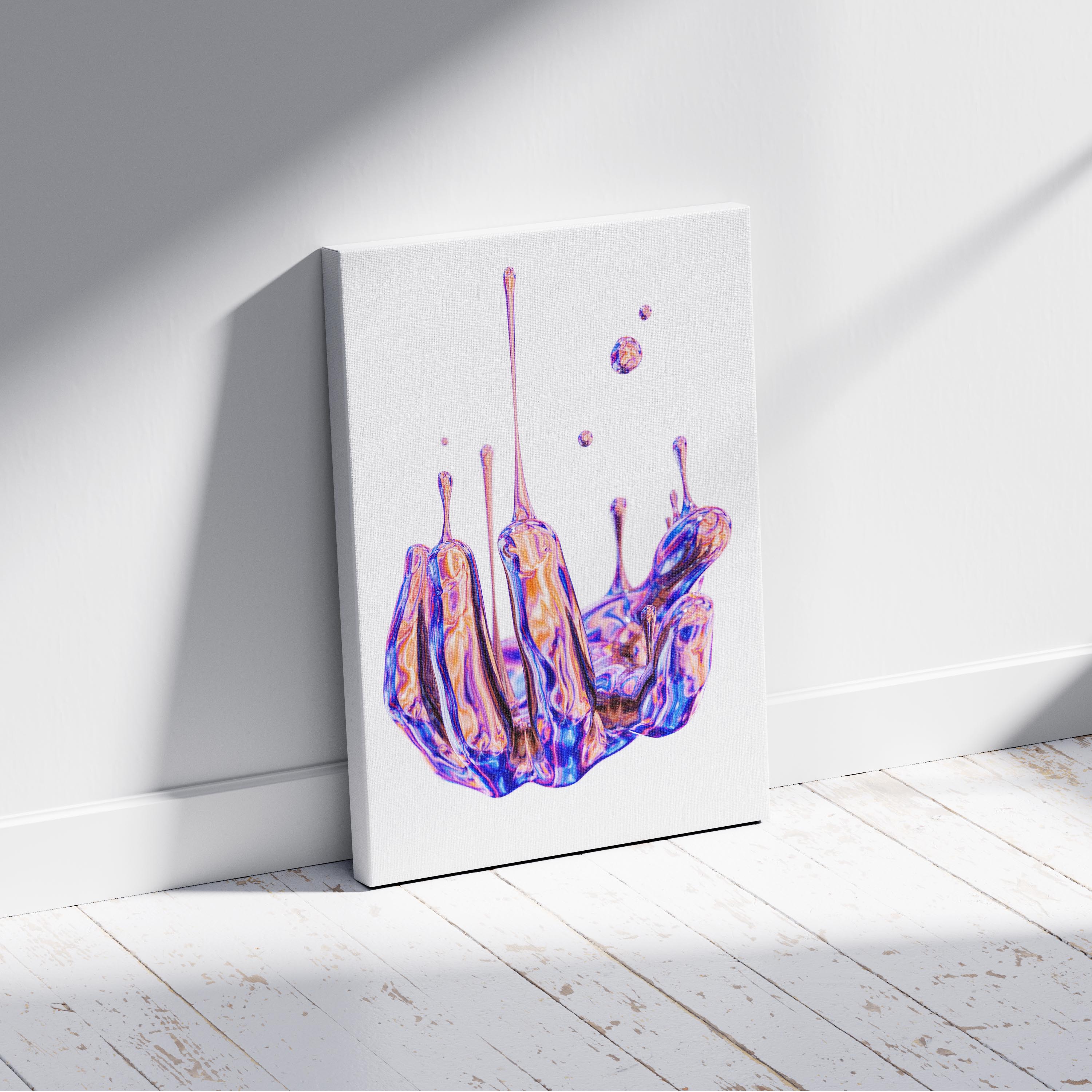 Vibrant Liquid Melting Hand - Framed Canvas Wall Art Print | House Prints