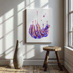 Vibrant Liquid Melting Hand - Framed Canvas Wall Art Print | House Prints
