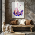 Vibrant Liquid Melting Hand - Framed Canvas Wall Art Print | House Prints