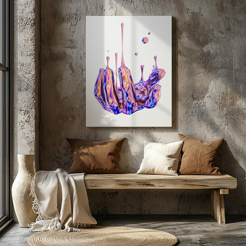 Vibrant Liquid Melting Hand - Framed Canvas Wall Art Print | House Prints