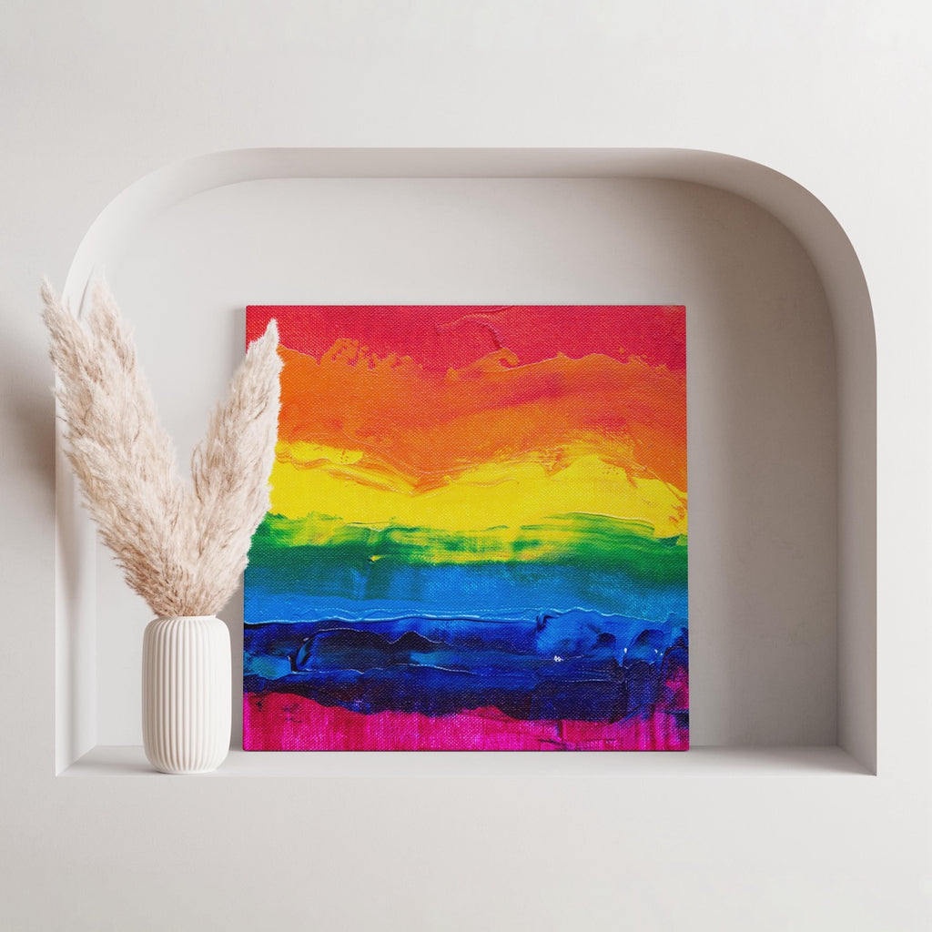 Radiant Rainbow Abstract Art - Framed Canvas Wall Art Print | House Prints