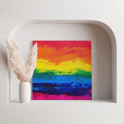 Radiant Rainbow Abstract Art - Framed Canvas Wall Art Print - House Prints