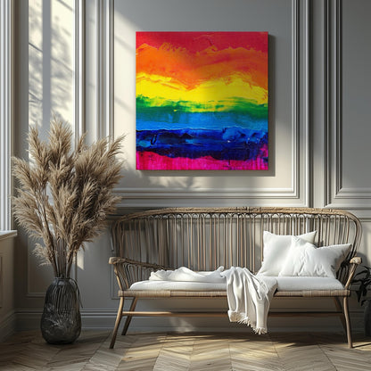 Radiant Rainbow Abstract Art - Framed Canvas Wall Art Print - House Prints