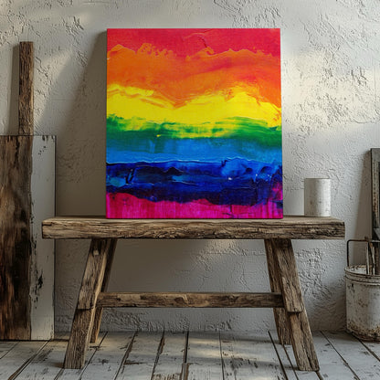 Radiant Rainbow Abstract Art - Framed Canvas Wall Art Print - House Prints