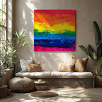 Radiant Rainbow Abstract Art - Framed Canvas Wall Art Print | House Prints