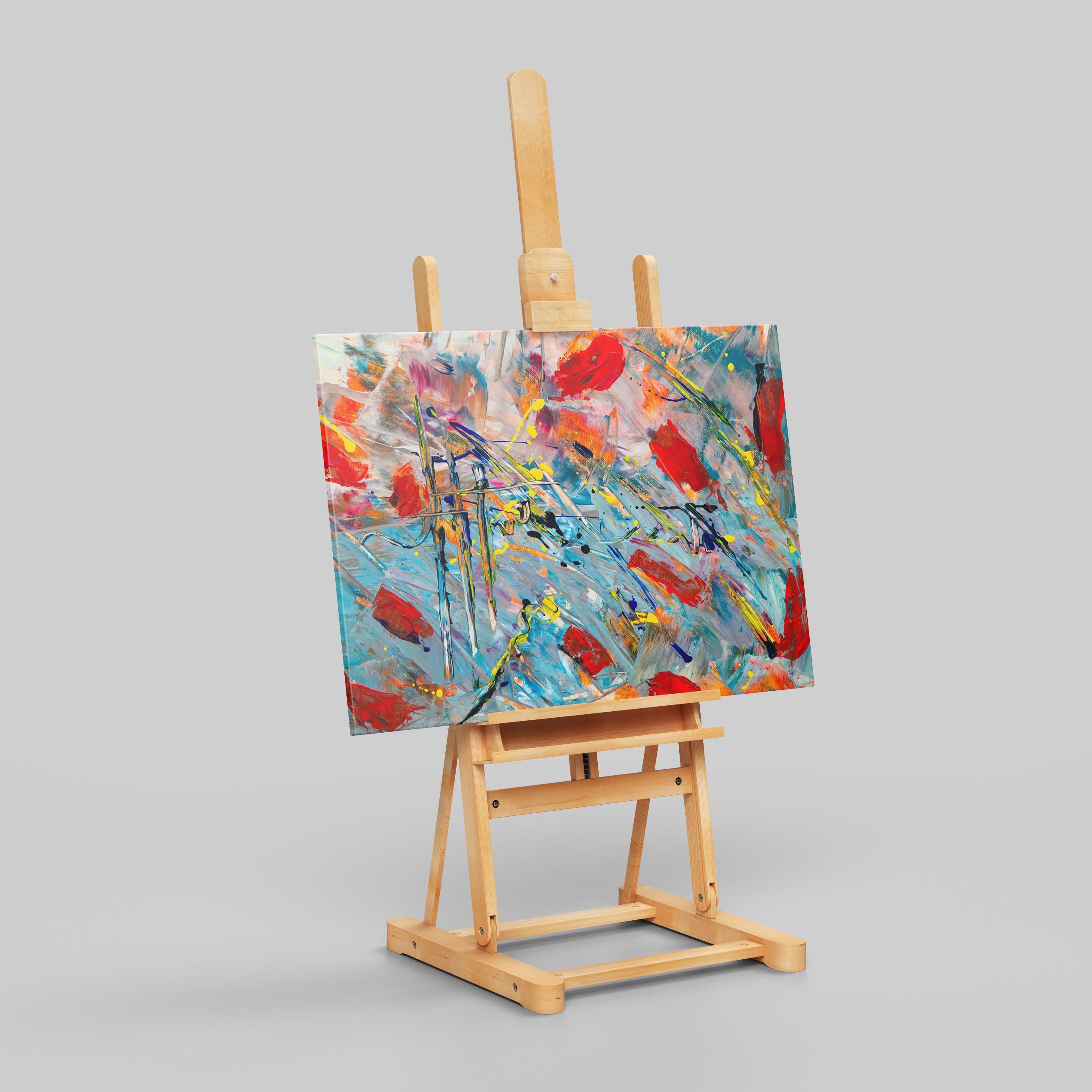 Chaos in Vibrant Motion - Framed Canvas Wall Art Print | House Prints
