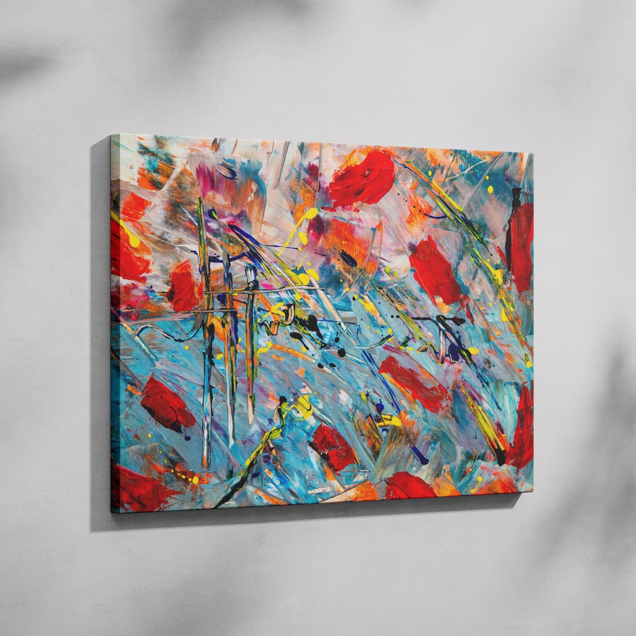 Chaos in Vibrant Motion - Framed Canvas Wall Art Print - House Prints