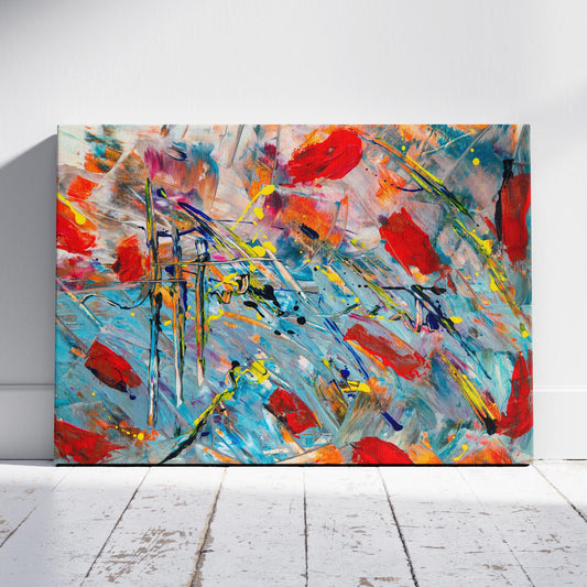Chaos in Vibrant Motion - Framed Canvas Wall Art Print - House Prints