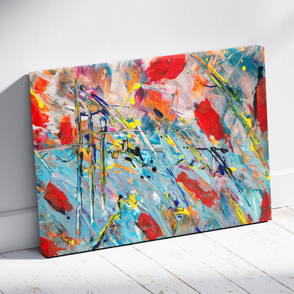 Chaos in Vibrant Motion - Framed Canvas Wall Art Print - House Prints