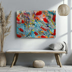 Chaos in Vibrant Motion - Framed Canvas Wall Art Print | House Prints