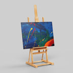Vivid Strokes of Blue Expression - Framed Canvas Wall Art Print | House Prints