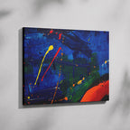 Vivid Strokes of Blue Expression - Framed Canvas Wall Art Print | House Prints