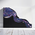 Cosmic Flow in Violet - Framed Canvas Wall Art Print | House Prints