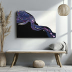 Cosmic Flow in Violet - Framed Canvas Wall Art Print | House Prints