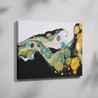 Celestial Abstract Waves of Gold - Framed Canvas Wall Art Print | House Prints