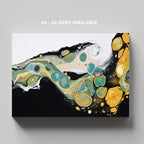 Celestial Abstract Waves of Gold - Framed Canvas Wall Art Print | House Prints
