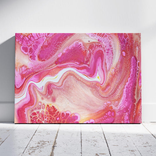 Pink Abstract Whirl of Serenity - Framed Canvas Wall Art Print - House Prints