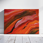 Crimson Red Waves of Earth - Framed Canvas Wall Art Print | House Prints