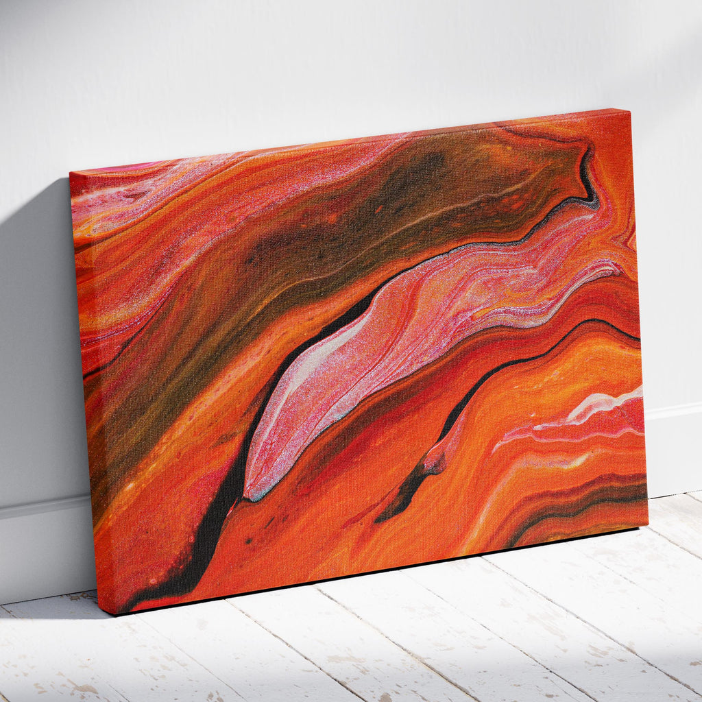 Crimson Red Waves of Earth - Framed Canvas Wall Art Print | House Prints